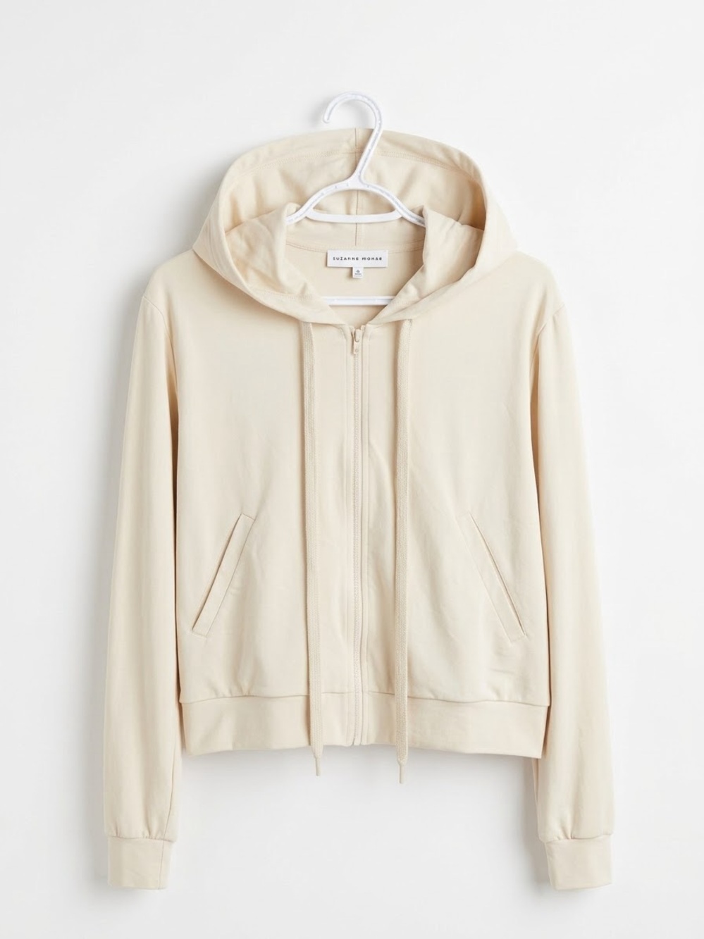 SUSANA MONACO / Hooded Sweatshirt / Ivory / NWOT / L / Ptp-23”